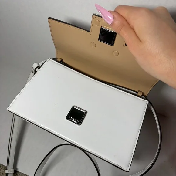 Tory Burch BON BON SPAZZOLATO MINI TOP-HANDLE BAG White